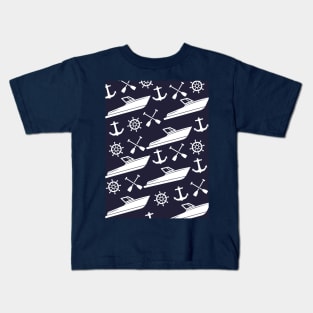 The marine. Rudder and anchor Kids T-Shirt